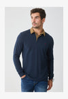 LONG SLEEVED POLO CORD COLLAR - T-shirt à manches longues - sky captain