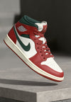 AIR JORDAN 1 MID - Baskets montantes - sail/midnight green/pure platinum-coloured/redstone
