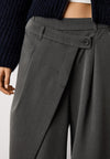 TAILORED FIT WITH CROSSOVER WAIST - Pantalon classique - mottled dark grey