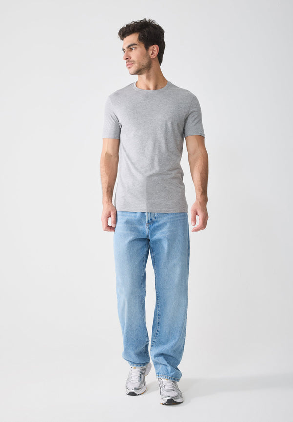 5 PACK - T-shirt basique - mottled bordeaux/white/dark blue/light grey/black