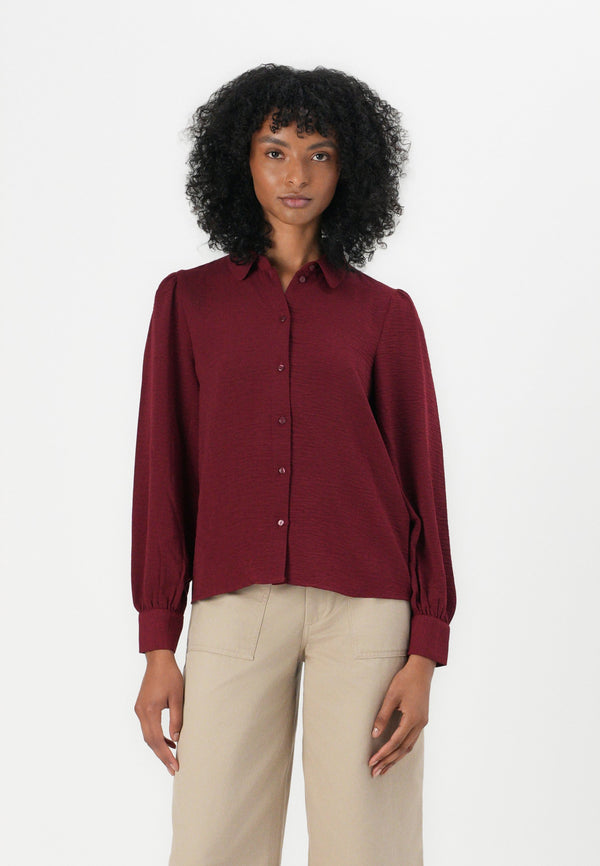 JDYDIVYA LIFE PUFF - Chemisier - cabernet