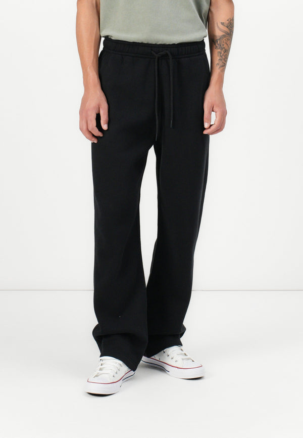 ESSENTIAL BAGGY OPEN HEM CASUAL - Pantalon de survêtement - black