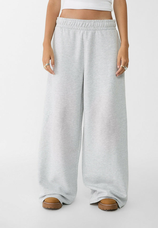 WIDE-WITH TRIM DETAIL - Pantalon de survêtement - grey
