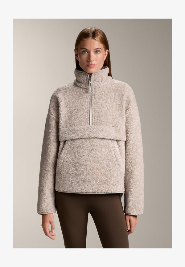 FAUX-SHEARLING WITH FRONT POCKET - Sweat polaire - light grey