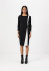 CONTRAST OVERLAY FITTED MINI DRESS - Robe en jersey - black/white