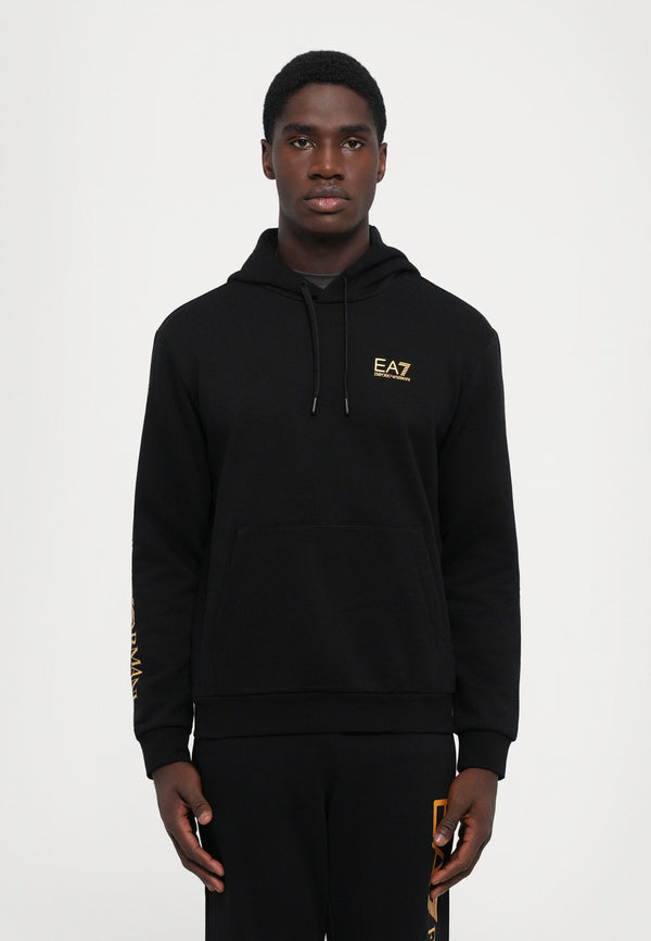 TRAIN LOGO SERIES HOODIE EXTENDED - Sweat à capuche - black/gold coloured