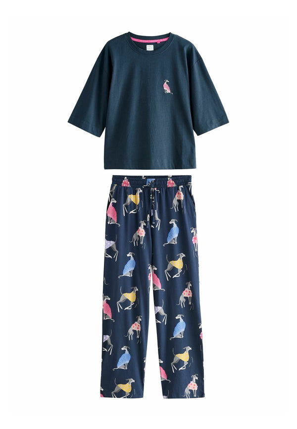 REGULAR FIT - SHORT SLEEVE SET - Pyjama - navy dog