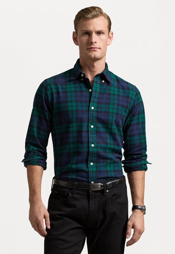 CUSTOM FIT PLAID BRUSHED OXFORD SHIRT - Chemise - navy/green multi