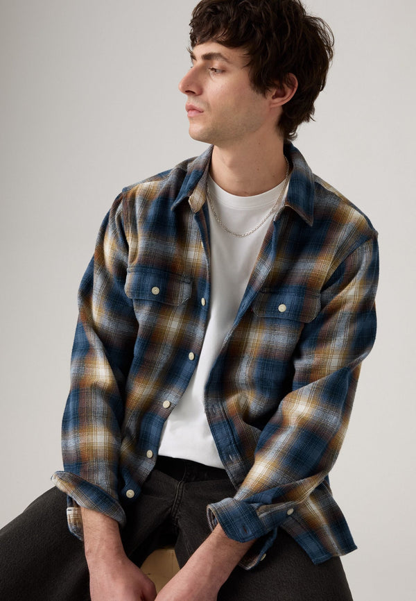 JACKSON - Chemise - warwick plaid vintage indigo flannel
