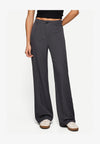 WIDE-LEG TAILORED - Pantalon classique - mottled dark grey