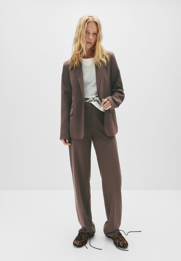 Pantalon classique - mottled dark brown
