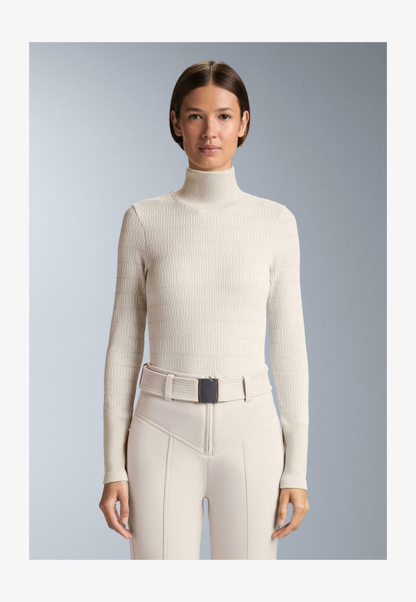 GEOMETRIC SEAMLESS THERMAL BASE LAYER - Caraco - sand