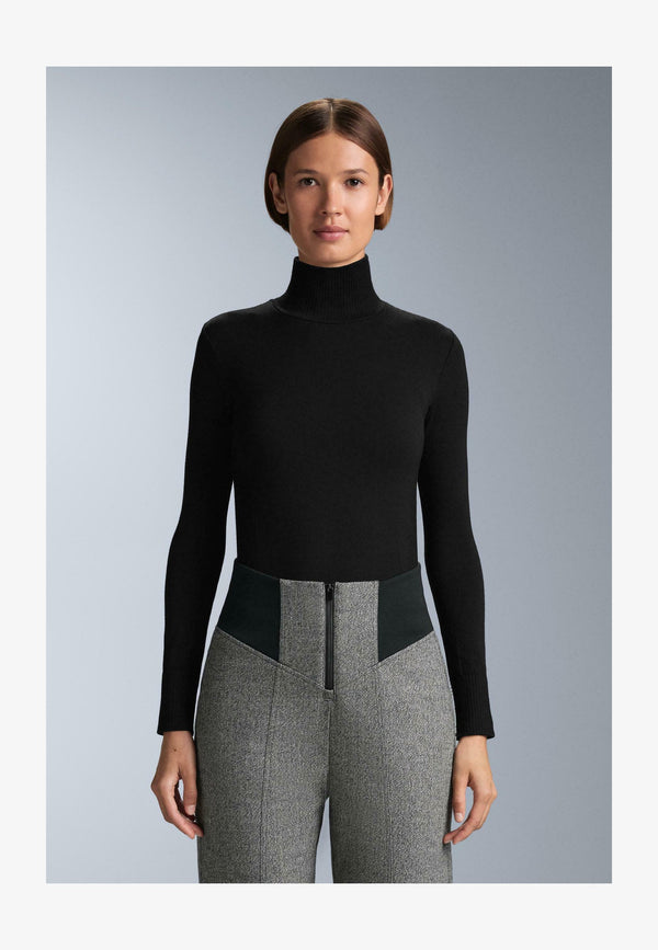 SEAMLESS MERINO WOOL BASE LAYER - Caraco - black