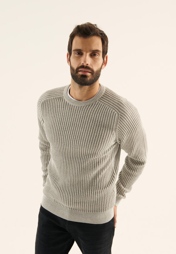 Pullover - mottled light grey